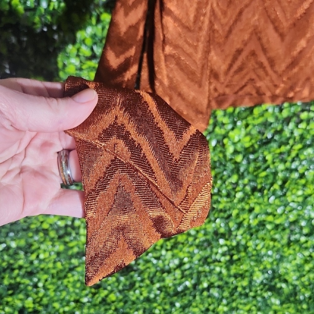 Cato Orange Chevron Wrap Top Small - Picture 9 of 12